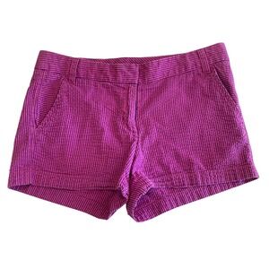 J.Crew Shots Women 6 (32" W) Purple Navy Blue Striped Seersucker Chino 42982